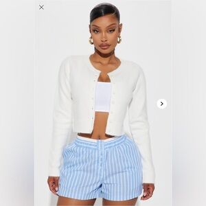New Fashion Nova soft White Button-Up Cardigan